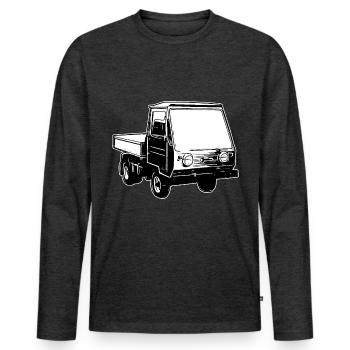 Multicar M25 Multicar Nouveaux camions Multricar - T-shirt manches longues Premium bio Homme - anthracite chiné - Devant - Nico (187cm)