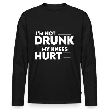 Je ne suis pas ivre mes genoux me font mal 2 - T-shirt manches longues Premium bio Homme - noir - Devant - Nico (187cm)