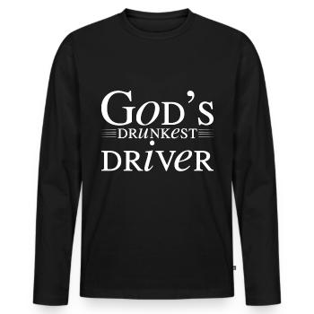 Le conducteur le plus ivre de Dieu 4 - T-shirt manches longues Premium bio Homme - noir - Devant - Nico (187cm)