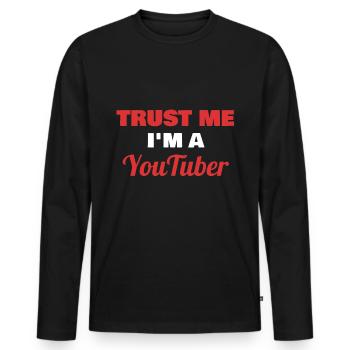Youtube Gift Youtuber Gifts Hobby Profession - Men's Premium Organic Long Sleeve Shirt - black - Front - Nico (187cm)