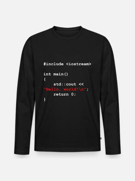 Programmer Coder Software Developer - Men's Premium Organic Long Sleeve Shirt - black