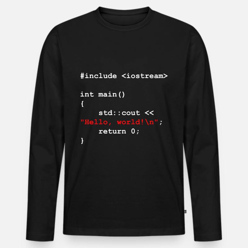 Programmer Coder Software Developer - Men's Premium Organic Long Sleeve Shirt - black