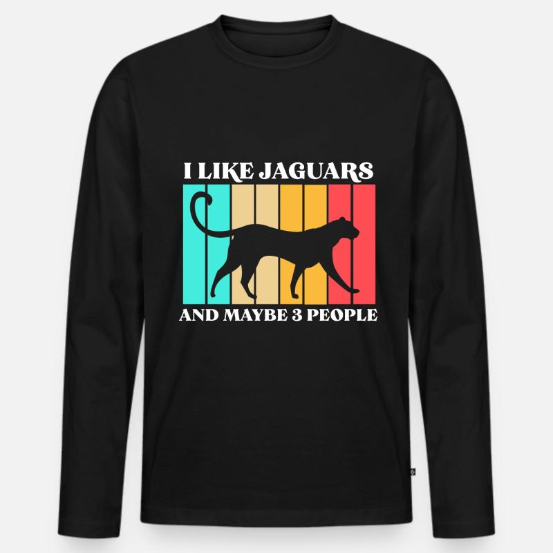 Jaguar Geschenkidee - Männer Premium Bio Langarmshirt - Schwarz