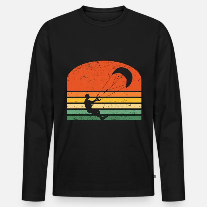 Kitesurfing - Männer Premium Bio Langarmshirt - Schwarz