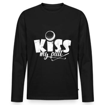 Golf Golfer Golfer Golfer Golf Course - Men's Premium Organic Long Sleeve Shirt - black - Front - Nico (187cm)