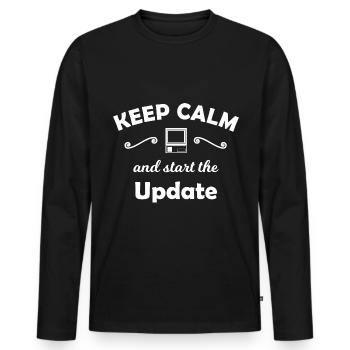 Computer update - Männer Premium Bio Langarmshirt - Schwarz - Vorne - Nico (187cm)