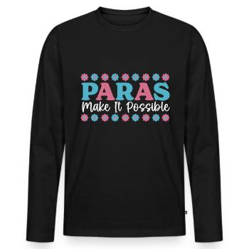 Lehrer - Männer Premium Bio Langarmshirt - Schwarz - Vorne - Nico (187cm)