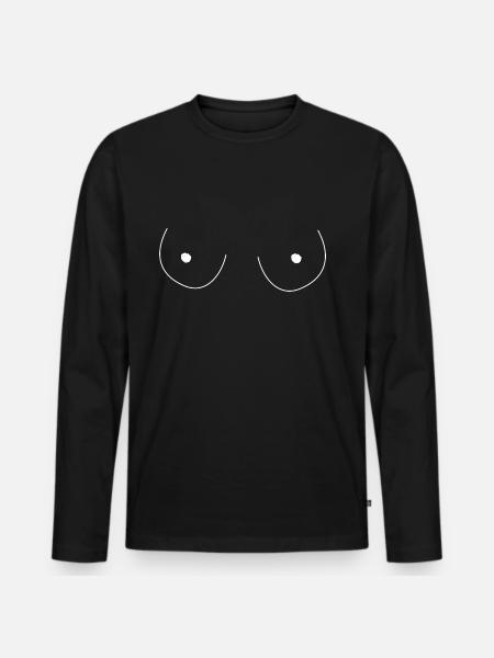 Titten Geschenk T Shirt - Männer Premium Bio Langarmshirt - Schwarz
