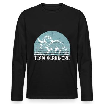 Vegan Vegans - Men's Premium Organic Long Sleeve Shirt - black - Front - Nico (187cm)
