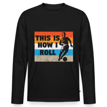 Football player Footballer Football - Men's Premium Organic Long Sleeve Shirt - black - Front - Nico (187cm)