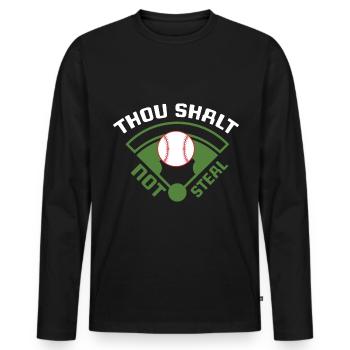Baseball Baseball Bat Catch Ball - Men's Premium Organic Long Sleeve Shirt - black - Front - Nico (187cm)