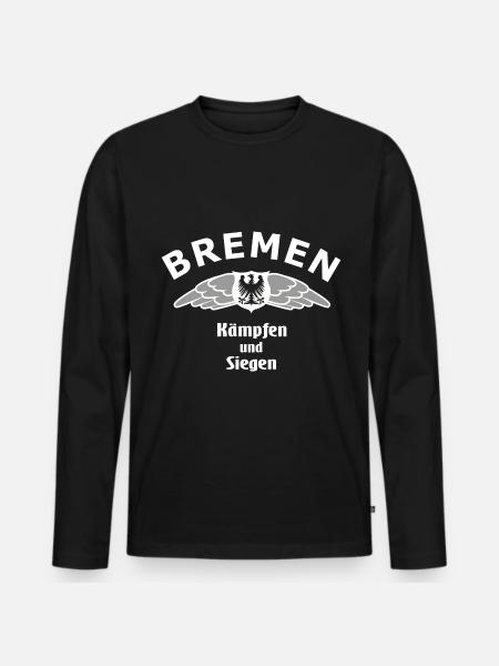 Die Bremer Fans - Männer Premium Bio Langarmshirt - Schwarz