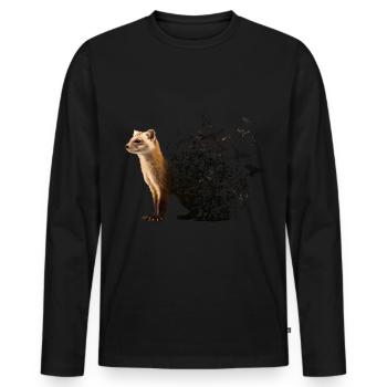 Marten - Men's Premium Organic Long Sleeve Shirt - black - Front - Nico (187cm)