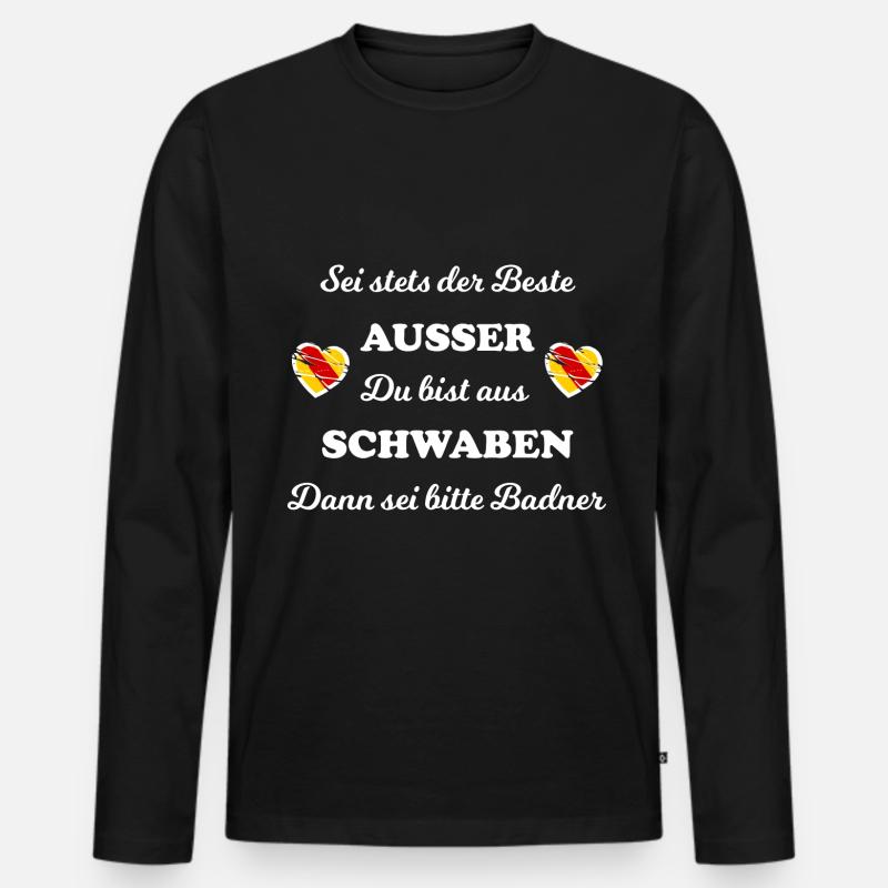 Die Schwaben und Badner - Männer Premium Bio Langarmshirt - Schwarz