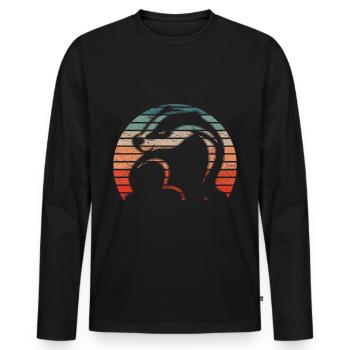 Retro Honey Badger Vintage Honey Badger - Men's Premium Organic Long Sleeve Shirt - black - Front - Nico (187cm)