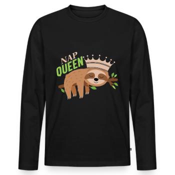 Nap Queen - Men's Premium Organic Long Sleeve Shirt - black - Front - Nico (187cm)