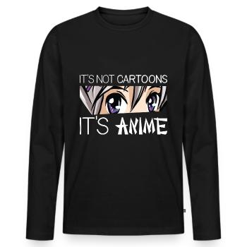 Ce ne sont pas des dessins animés, c'est un manga japonais d'anime - T-shirt manches longues Premium bio Homme - noir - Devant - Nico (187cm)