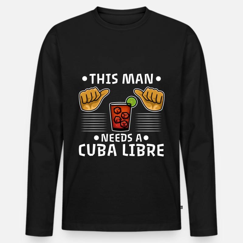 Cuba Libre - Männer Premium Bio Langarmshirt - Schwarz