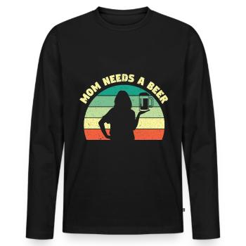 Bière Bière Drinker Party Pub Alcool - T-shirt manches longues Premium bio Homme - noir - Devant - Nico (187cm)