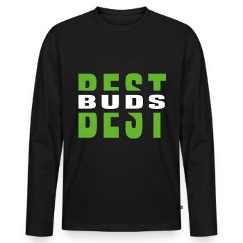 Beste Freunde Best Buds Beste Freundinin - Männer Premium Bio Langarmshirt - Schwarz - Vorne - Nico (187cm)