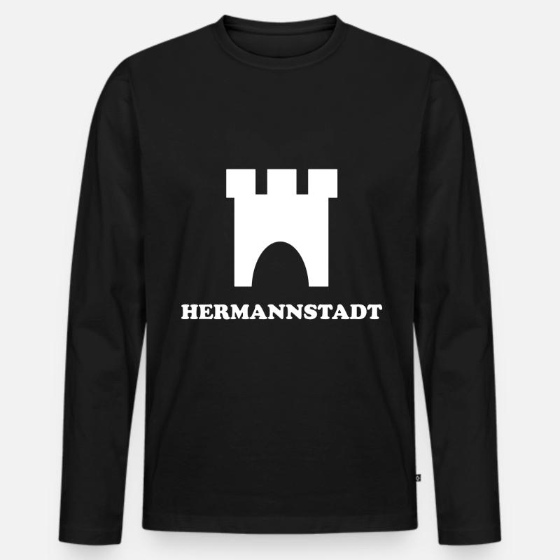 Die Hermannstädter Sachsen - Männer Premium Bio Langarmshirt - Schwarz