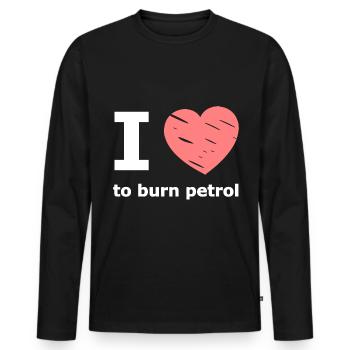 J’adore les voitures à essence - T-shirt manches longues Premium bio Homme - noir - Devant - Nico (187cm)