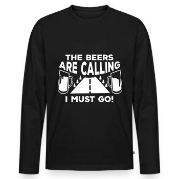 Camping Beer Camping Forest Boozing - Men's Premium Organic Long Sleeve Shirt - black - Front - Nico (187cm)