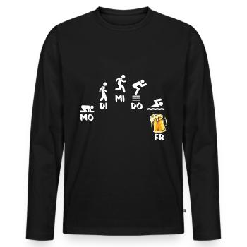 Schwimmen Schwimmer - Männer Premium Bio Langarmshirt - Schwarz - Vorne - Nico (187cm)