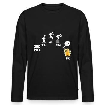 Tischtennis Ping Pong - T-shirt manches longues Premium bio Homme - noir - Devant - Nico (187cm)