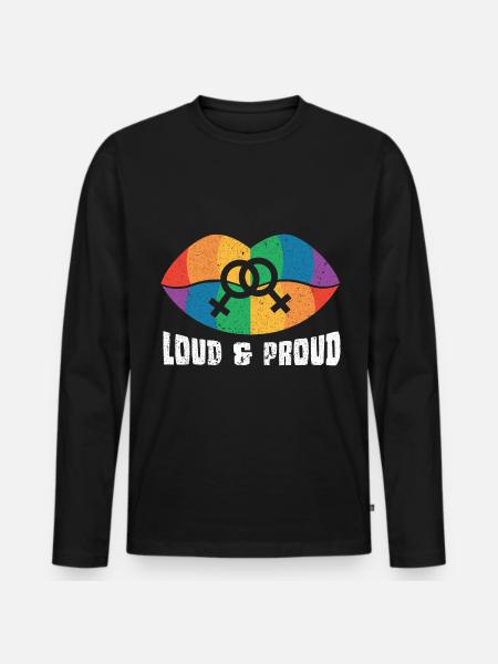 Gay Gay Gay Lesbisk LGBT - Premium økologisk langærmet T-shirt til mænd - sort