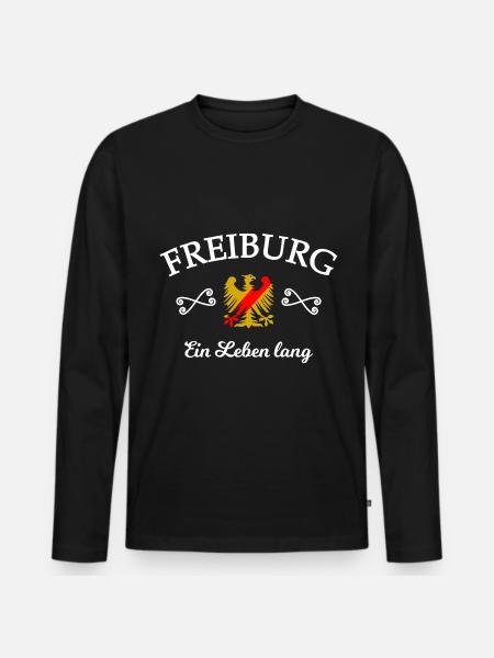Daheim in Südbaden - Männer Premium Bio Langarmshirt - Schwarz