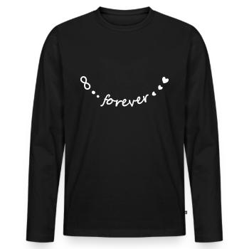 Symbole infini infini infini infini - T-shirt manches longues Premium bio Homme - noir - Devant - Nico (187cm)