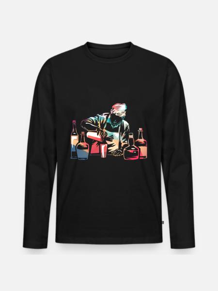 barkeeper - Men's Premium Organic Long Sleeve Shirt - black