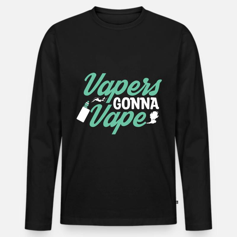 Elektro Zigarette E-Zigarette E-Shisha Vape - Männer Premium Bio Langarmshirt - Schwarz