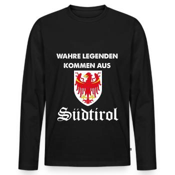 Legend Tyrol du Sud - T-shirt manches longues Premium bio Homme - noir - Devant - Nico (187cm)