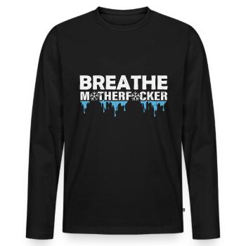 Bain de glace Challenage Soulagement de la douleur - T-shirt manches longues Premium bio Homme - noir - Devant - Nico (187cm)