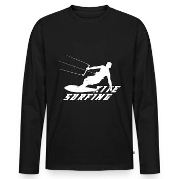 Kitesurfen Kiteboarding Kite Kiten - Männer Premium Bio Langarmshirt - Schwarz - Vorne - Nico (187cm)