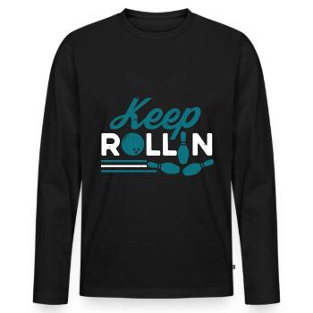 Bowling Bowlingkugel Bowlingbahn Strike - Männer Premium Bio Langarmshirt - Schwarz - Vorne - Nico (187cm)