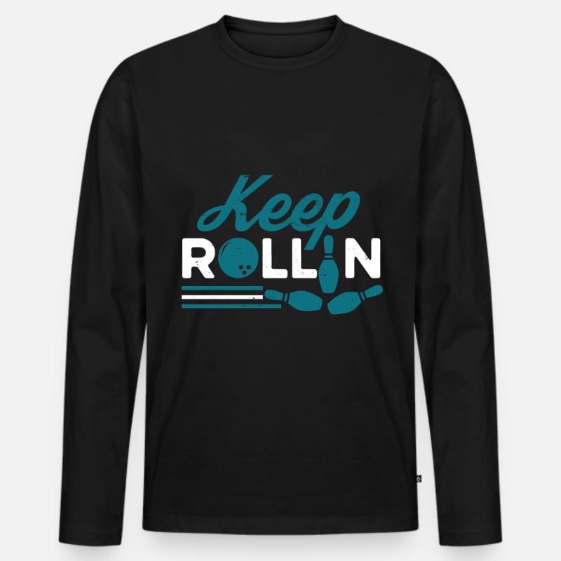 Bowling Bowlingkugel Bowlingbahn Strike - Männer Premium Bio Langarmshirt - Schwarz