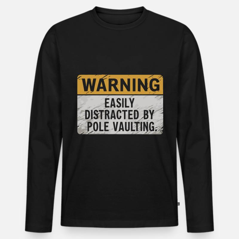 Stabhochspringer-Geschenk - Männer Premium Bio Langarmshirt - Schwarz