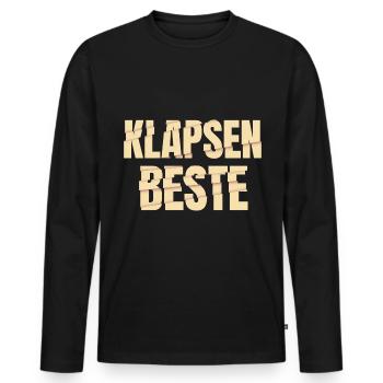 Klapsenbeste Klapse Psychiatrie Sprüche Geschenk - Männer Premium Bio Langarmshirt - Schwarz - Vorne - Nico (187cm)