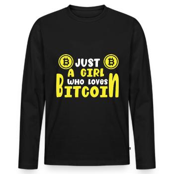 Hodl Bitcoin Crypto Crypto Currencies - Men's Premium Organic Long Sleeve Shirt - black - Front - Nico (187cm)