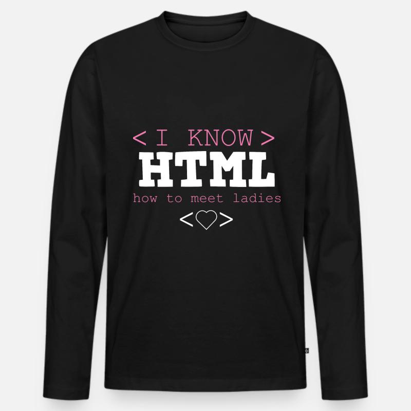 HTML Editor Hypertext Markup Language Webdokument Männer Premium Bio Langarmshirt