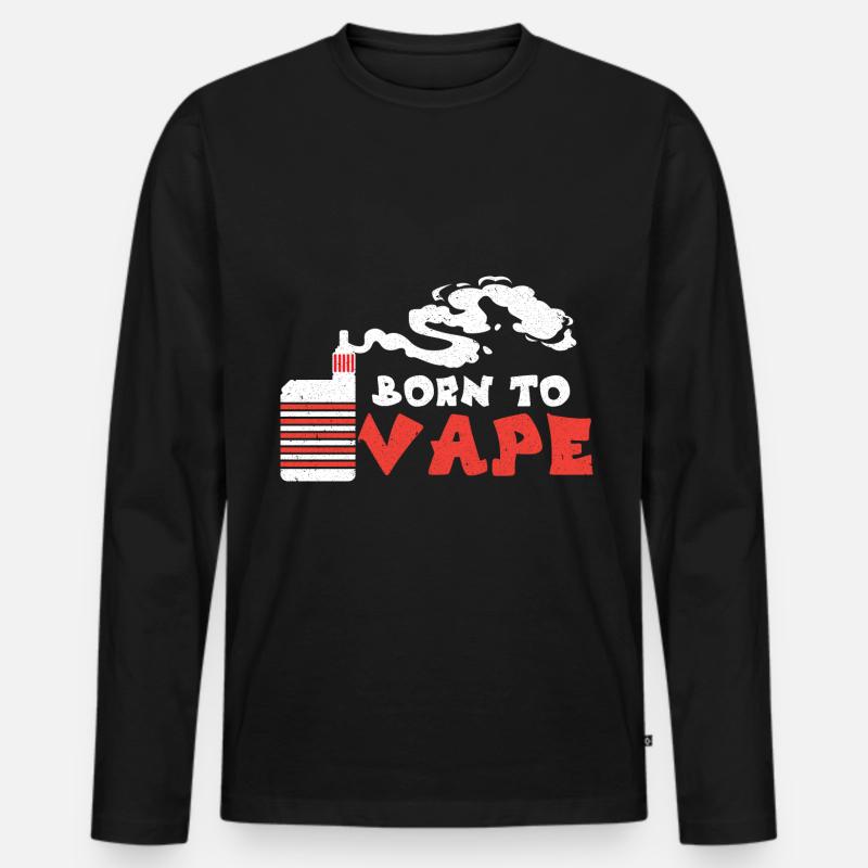 E-Zigarette E-Shisha Dampf Liquid - Männer Premium Bio Langarmshirt - Schwarz