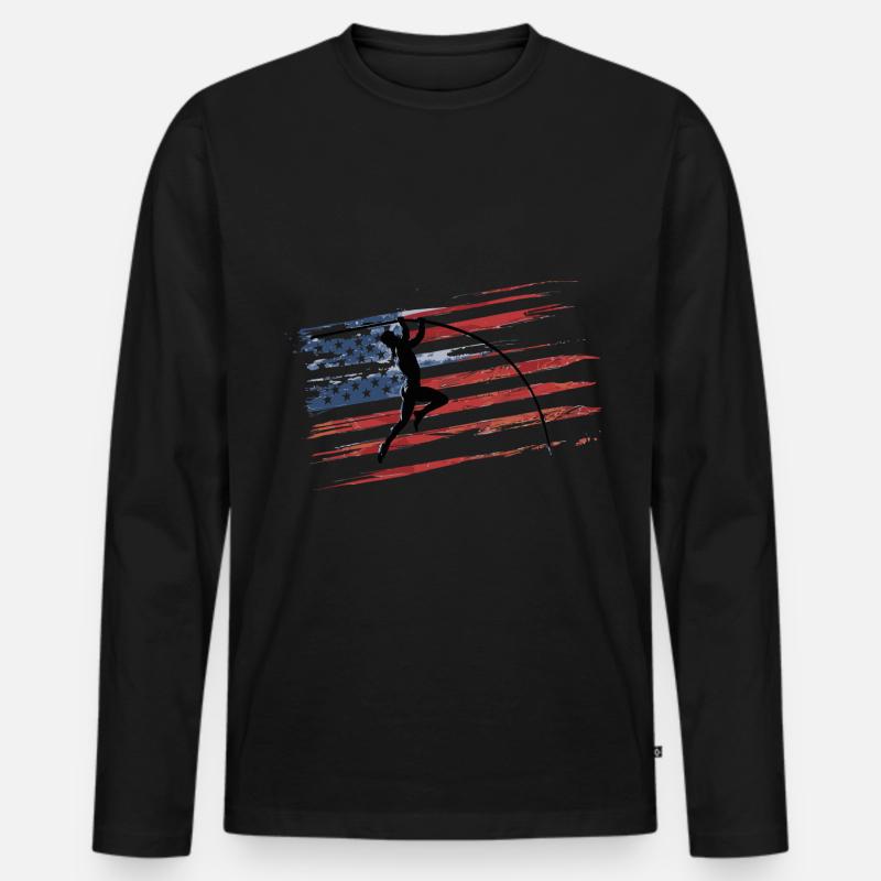 Stabhochspringer-Geschenk - Männer Premium Bio Langarmshirt - Schwarz