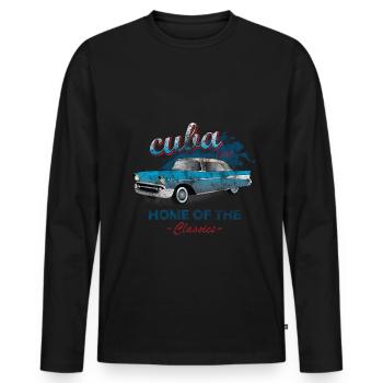 Cuba - Men's Premium Organic Long Sleeve Shirt - black - Front - Nico (187cm)