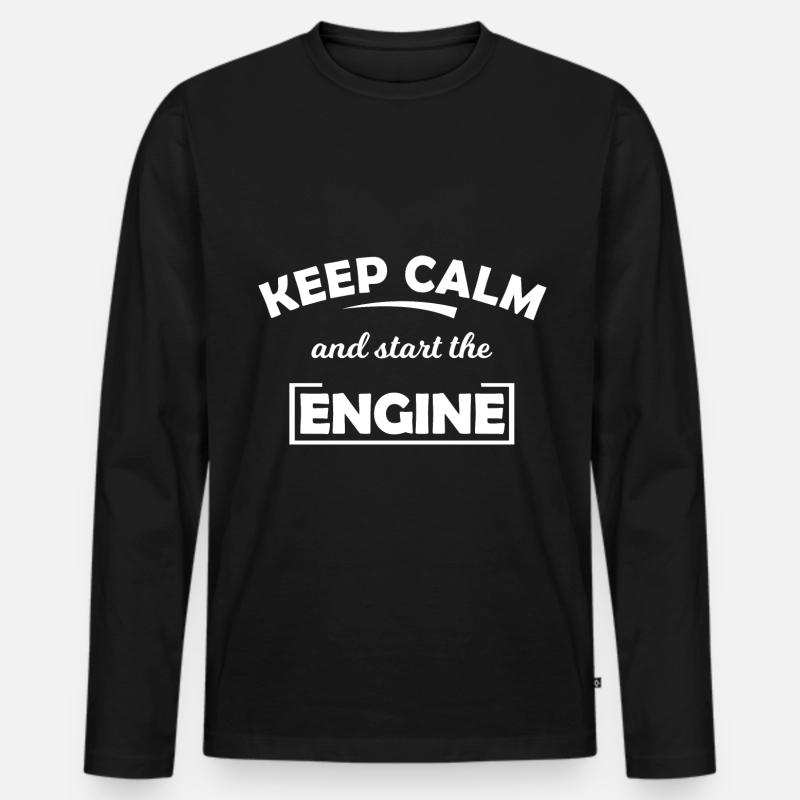 Startet die Motoren - Männer Premium Bio Langarmshirt - Schwarz