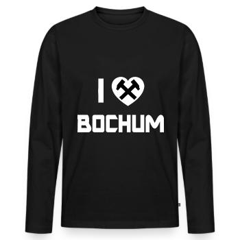 Bochum in the Ruhr area - Men's Premium Organic Long Sleeve Shirt - black - Front - Nico (187cm)