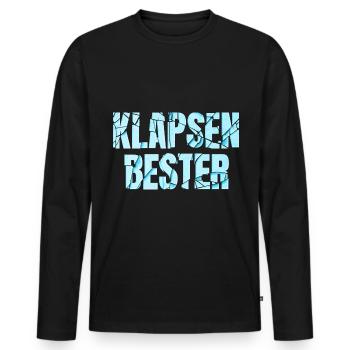 Klapsenbester Klapse Psychiatrie Sprüche Geschenk - Männer Premium Bio Langarmshirt - Schwarz - Vorne - Nico (187cm)