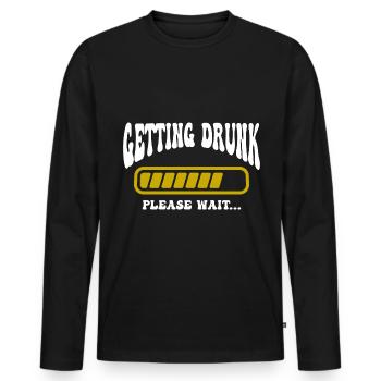 Alkohol Party Trinkspiel Saufen Betrunken - Männer Premium Bio Langarmshirt - Schwarz - Vorne - Nico (187cm)